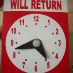 Be back time - sign