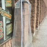 Clear plastic garment bag