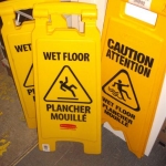 Wet floor caution signs